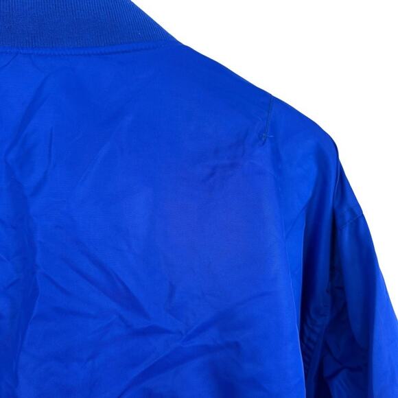 Starter Black Label Blue Full Zip Bomber Jacket 9S0-251 Lined Satin Shiny sz XL - Picture 12 of 16